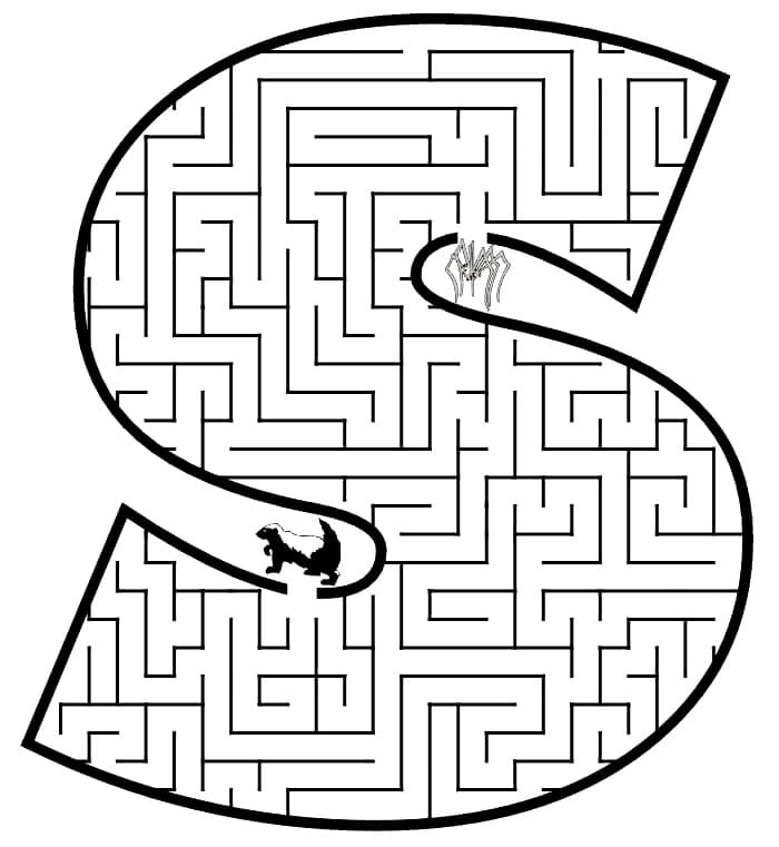 Coloriage Lettre S Labyrinthe