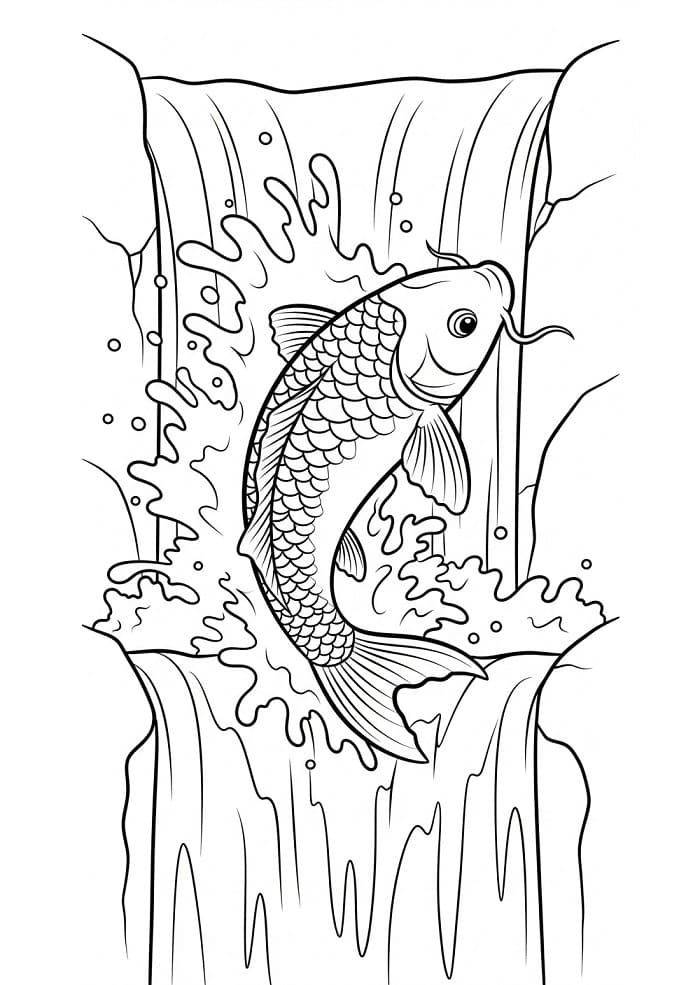 Coloriage Magnifique carpe koi