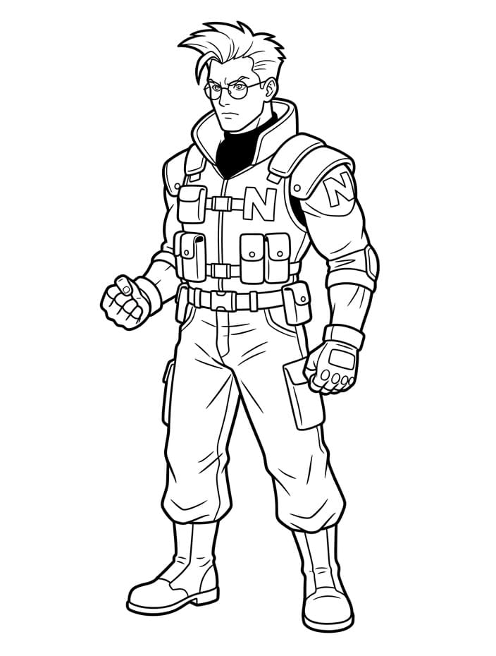 Coloriage Nash de Street Fighter