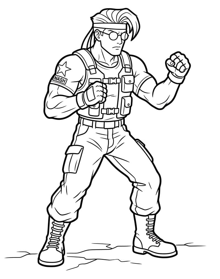 Coloriage Nash Street Fighter