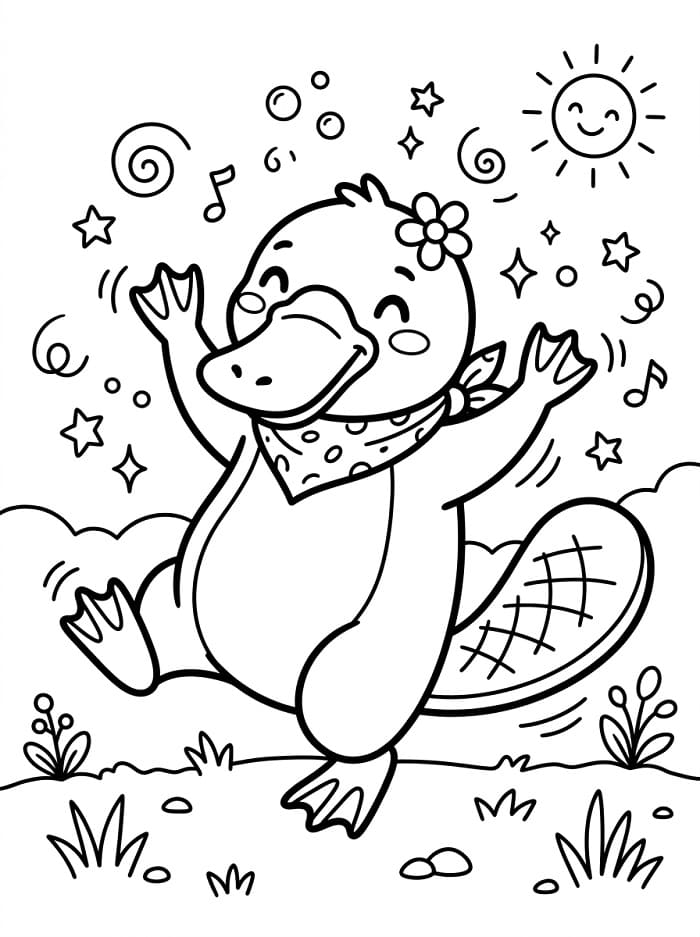 Coloriage Ornithorynque danseur