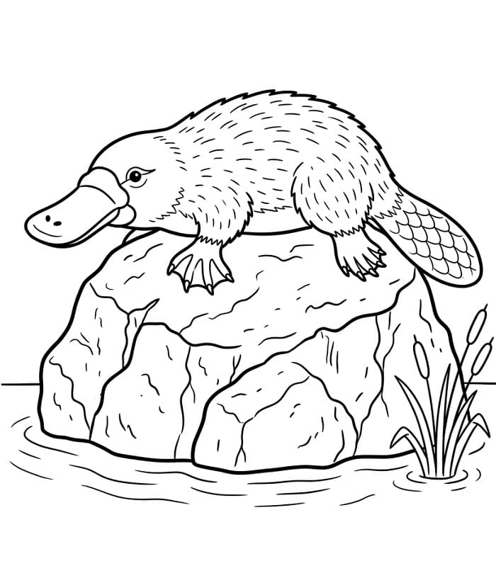 Coloriage Ornithorynque réaliste