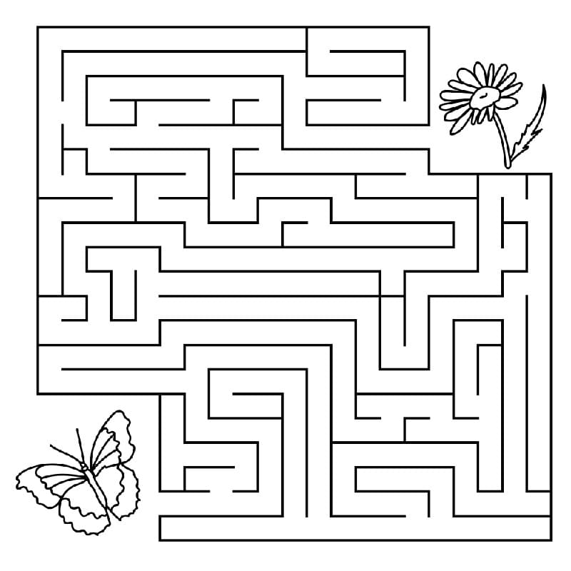 Coloriage Papillon et Labyrinthe