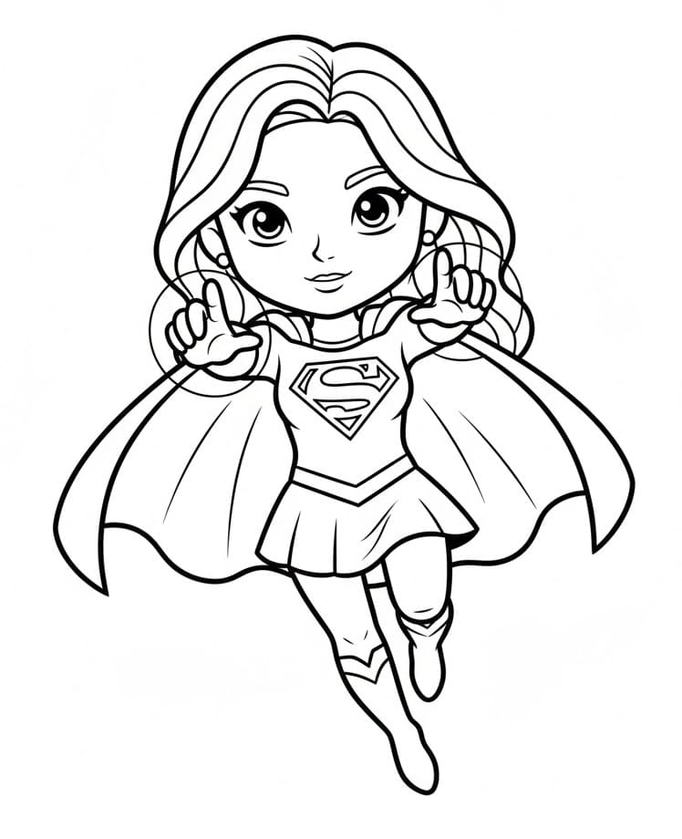 Coloriage Petite Supergirl