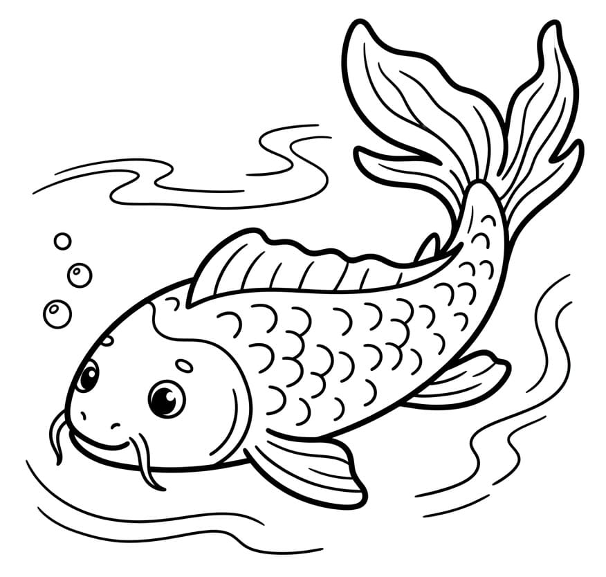 Coloriage Poisson koi