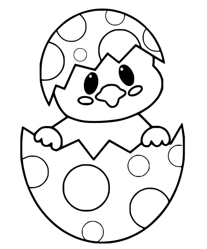 Coloriage Poussin de Pâques animé