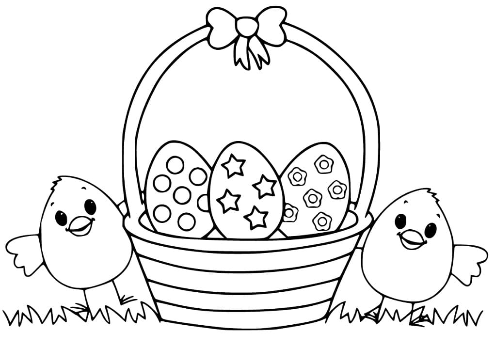 Coloriage Poussin de Pâques Gratuit