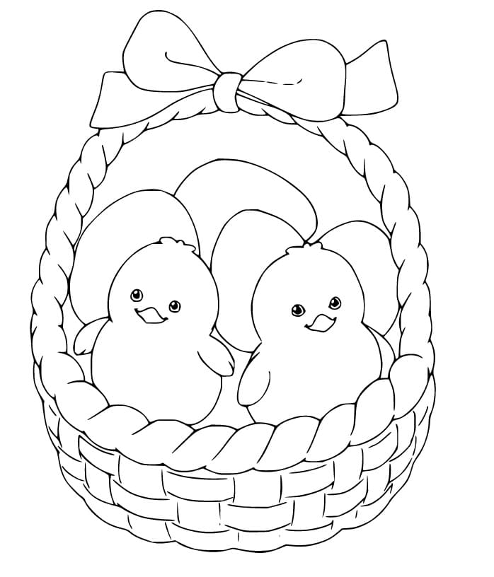 Coloriage Poussin de Pâques Imprimable Pour les Enfants