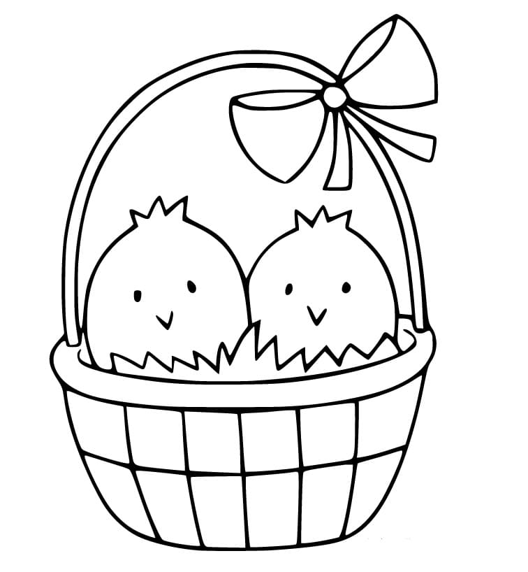 Coloriage Poussins de Pâques