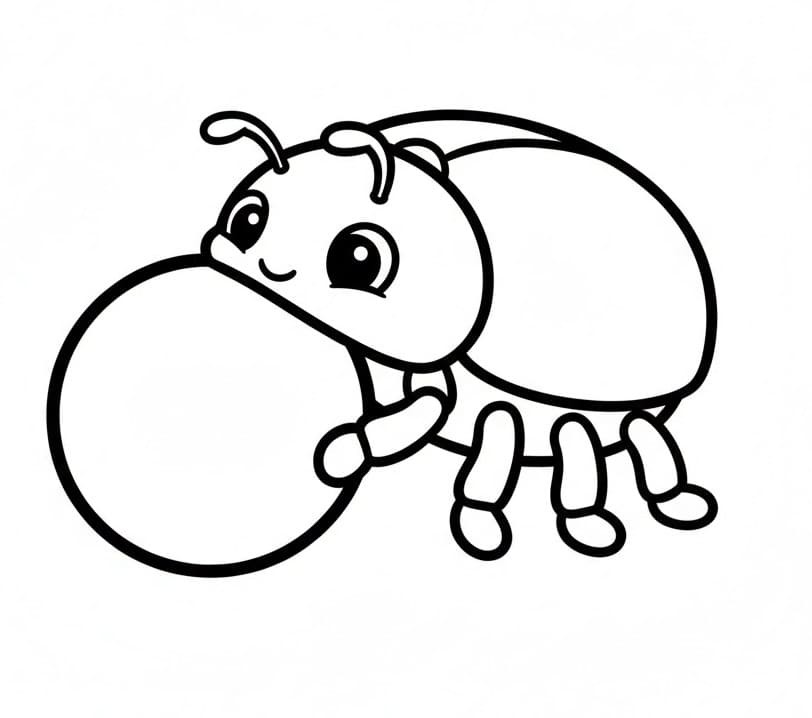 Coloriage Scarabée mignon