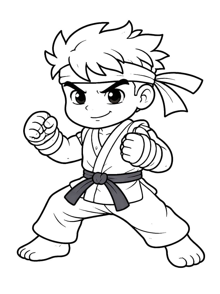 Coloriage Street Fighter Gratuit Pour les Enfants