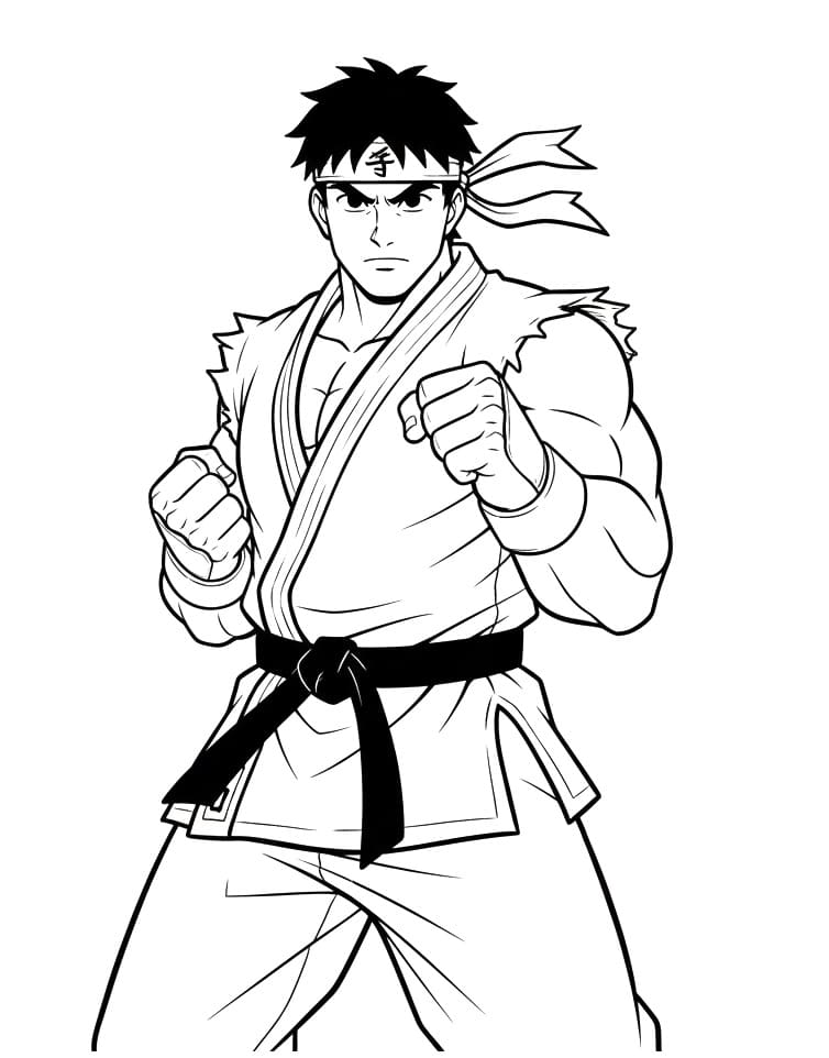 Coloriage Street Fighter Imprimable Pour les Enfants