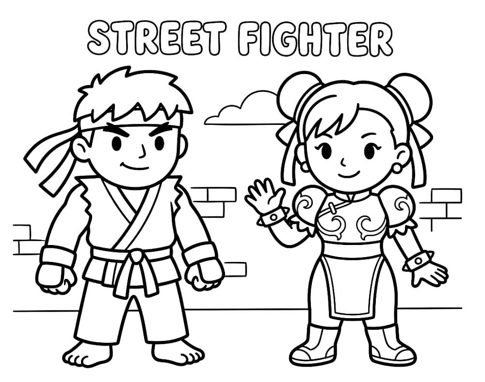 Coloriage Street Fighter Mignon