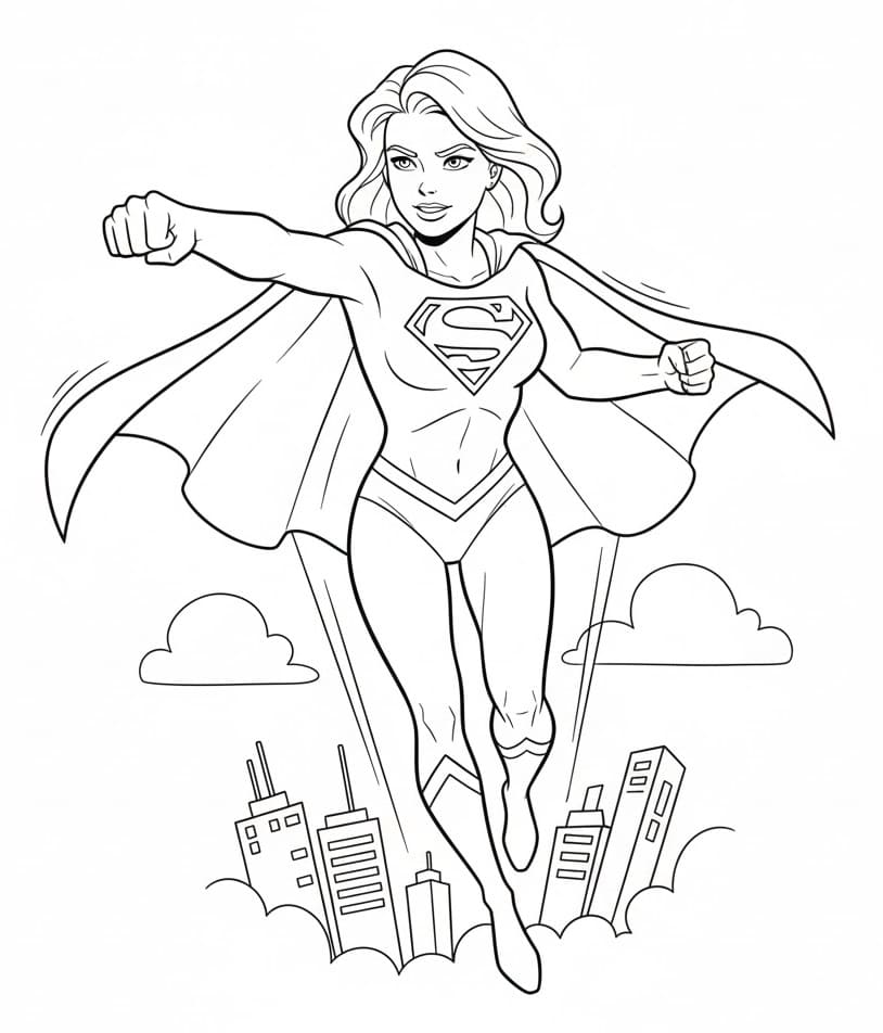 Coloriage Super-héroïne Supergirl