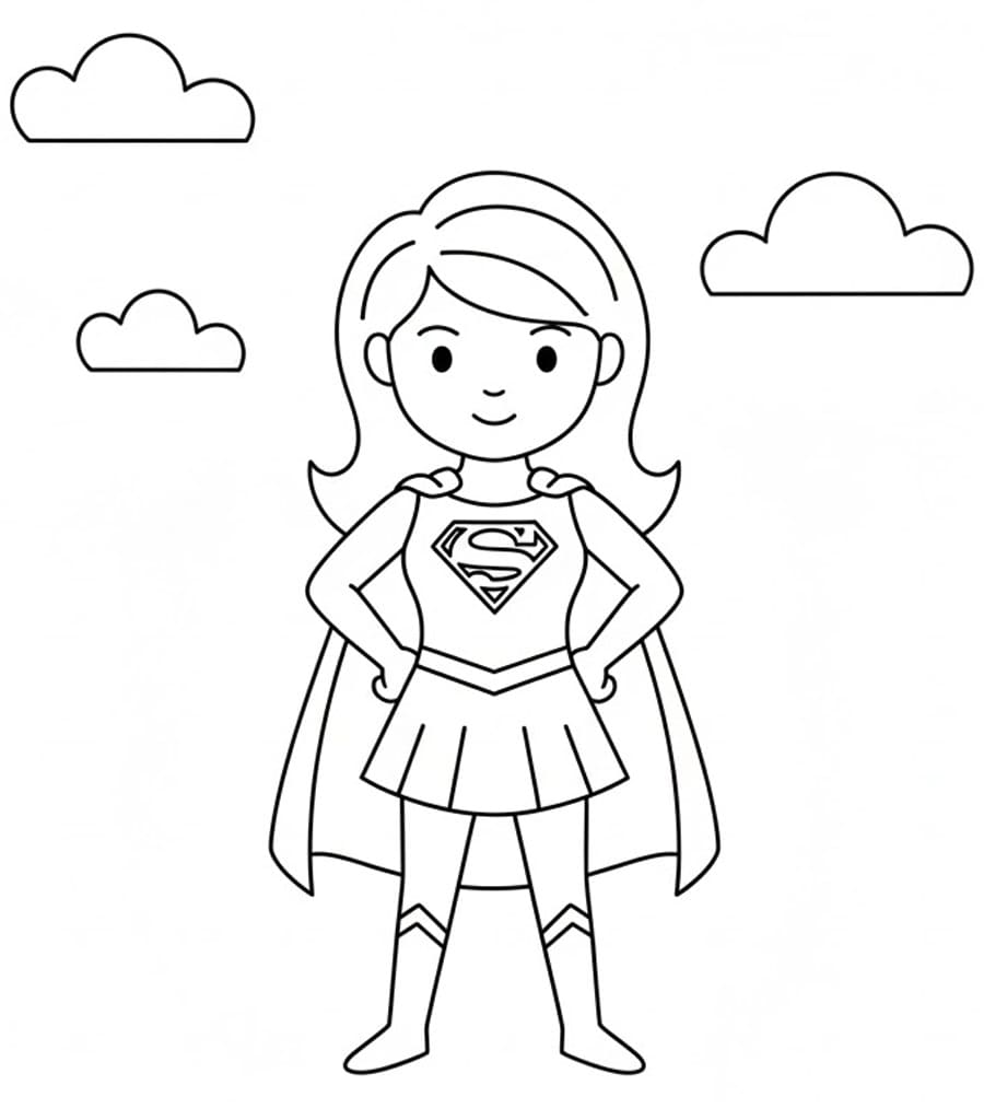 Coloriage Supergirl adorable