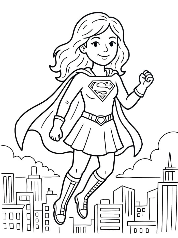 Coloriage Supergirl amicale