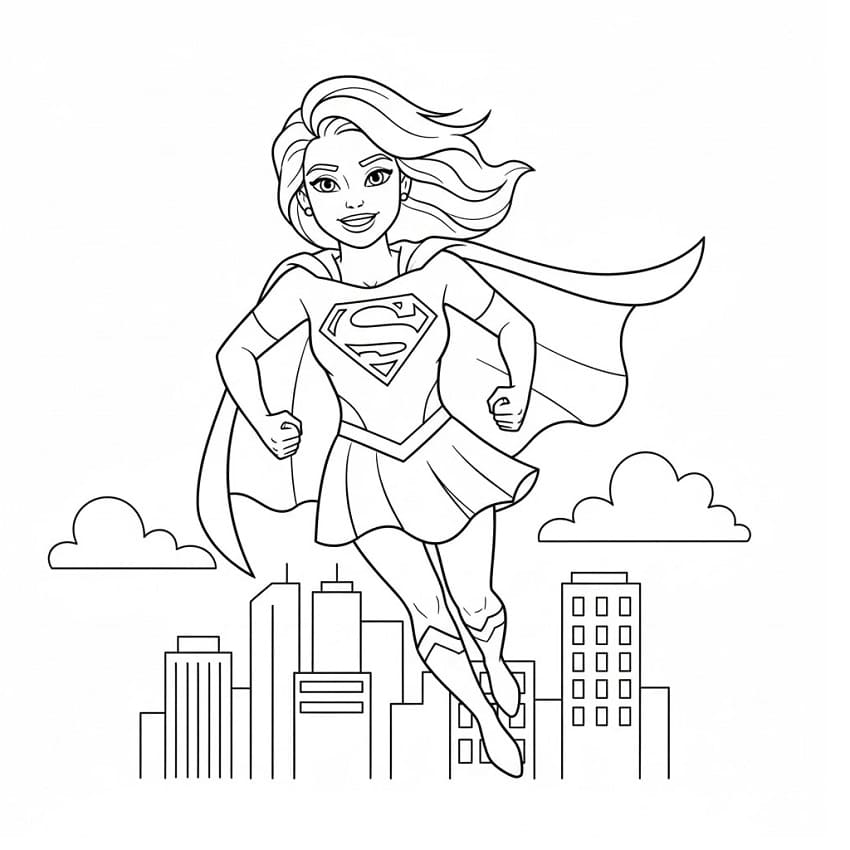 Coloriage Supergirl charmante