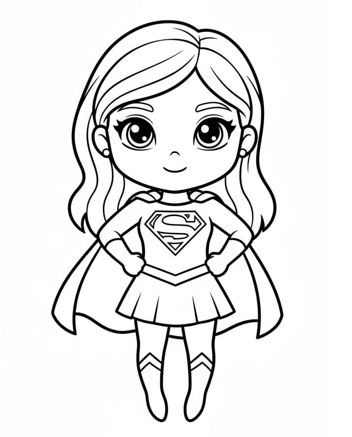 Coloriage Supergirl Chibi