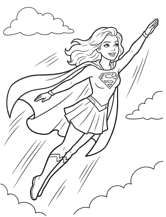 Coloriage Supergirl de dessin animé
