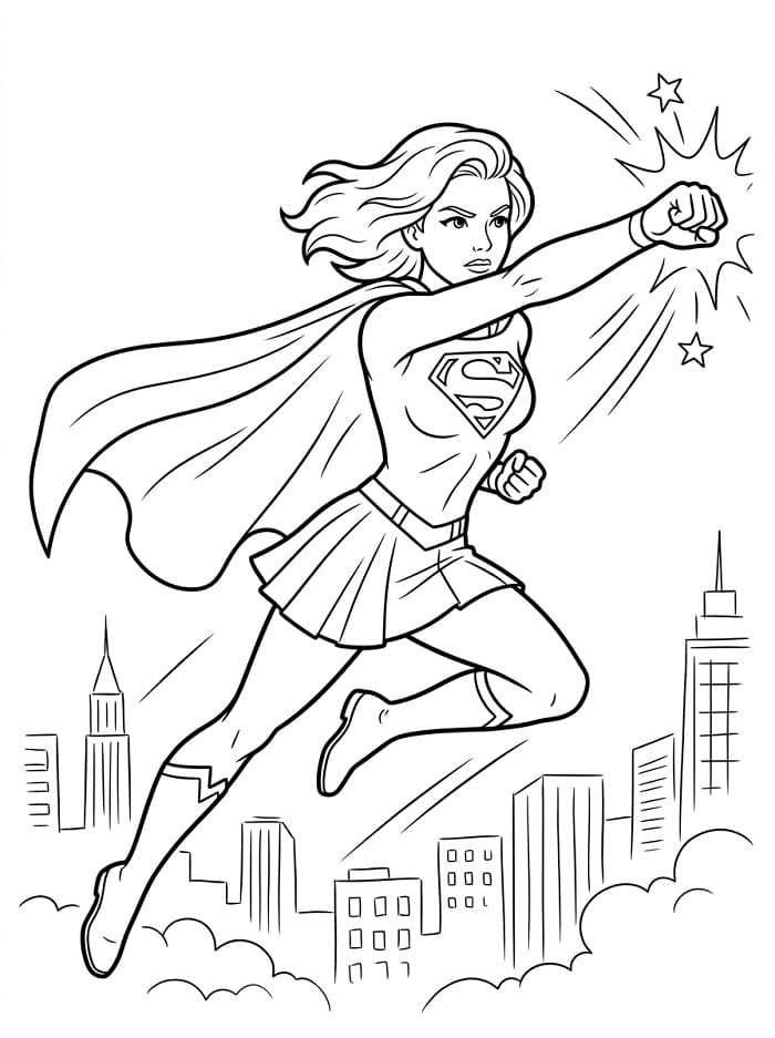 Coloriage Supergirl géniale
