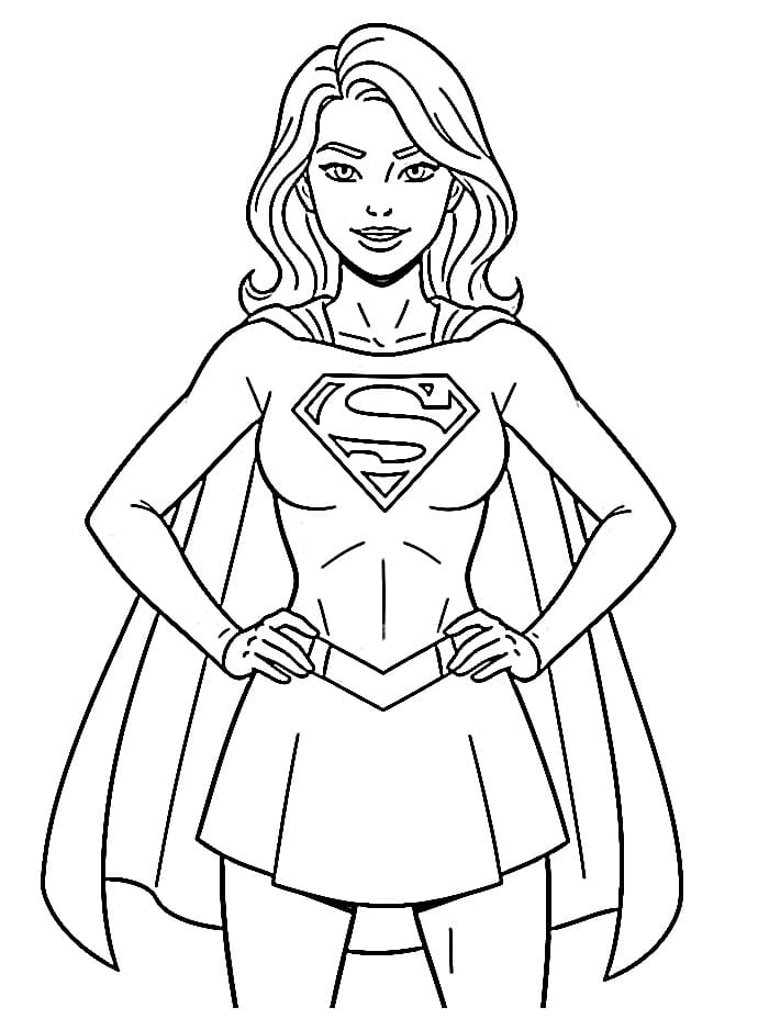 Coloriage Supergirl heureuse