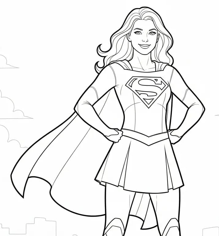 Coloriage Supergirl Imprimable Gratuit