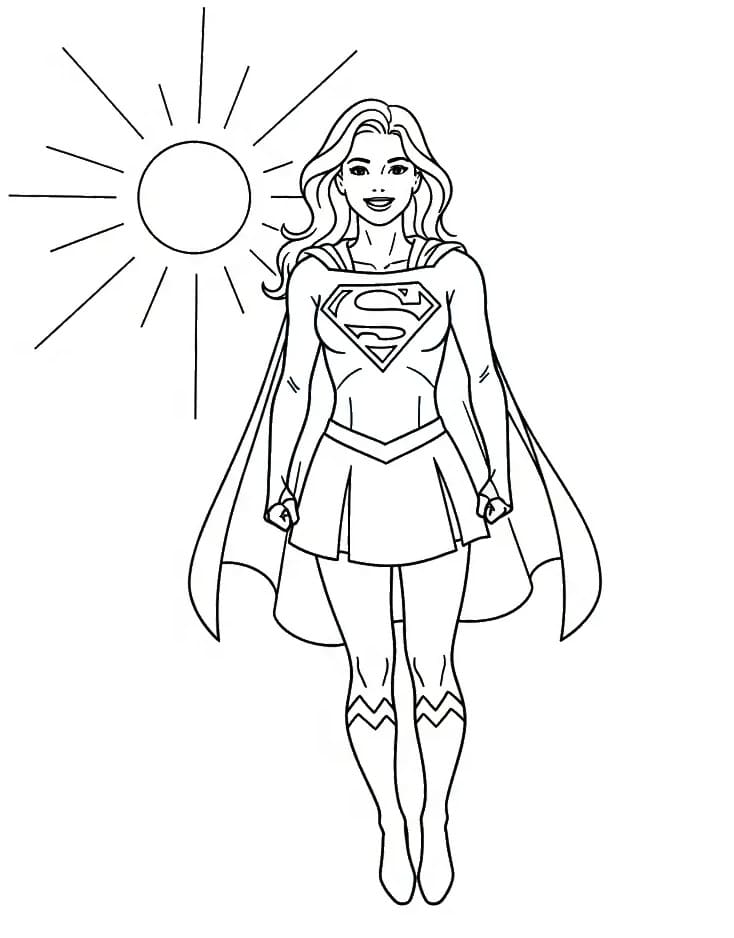 Coloriage Supergirl Imprimable Pour les Enfants