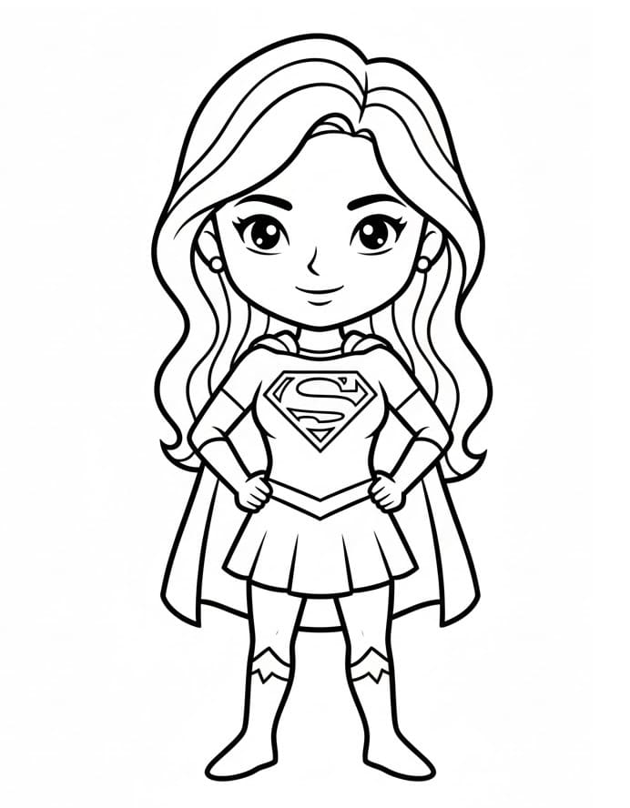 Coloriage Supergirl mignonne