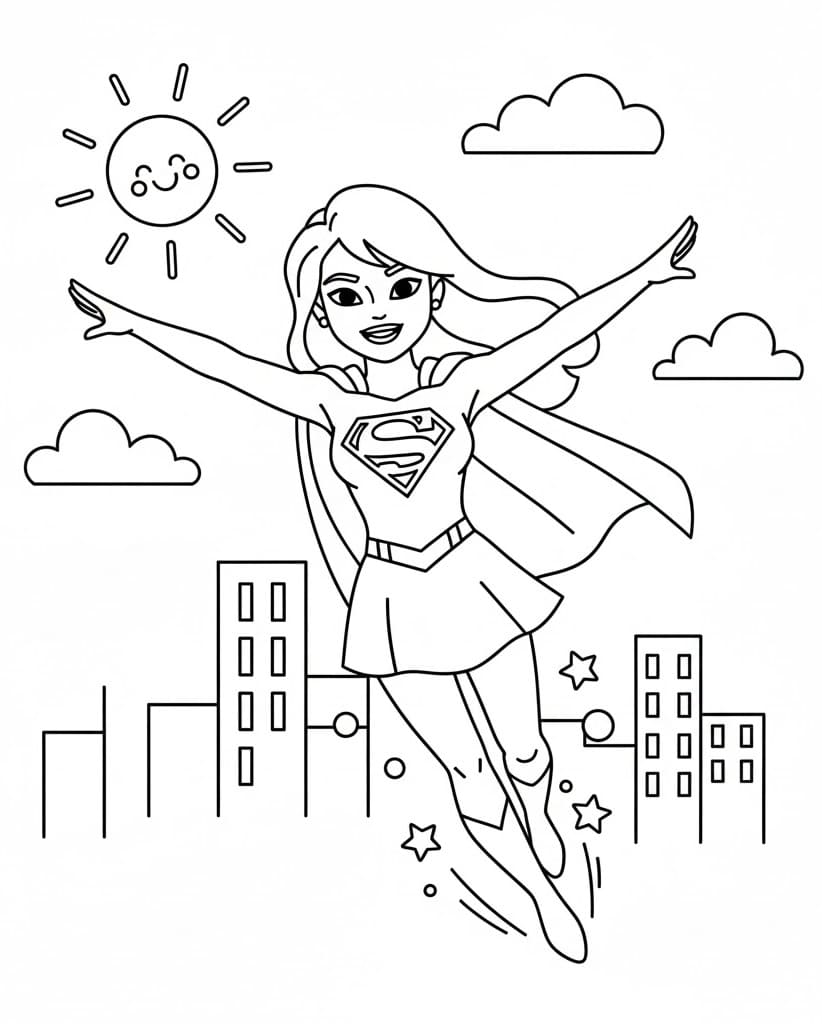 Coloriage Supergirl simple