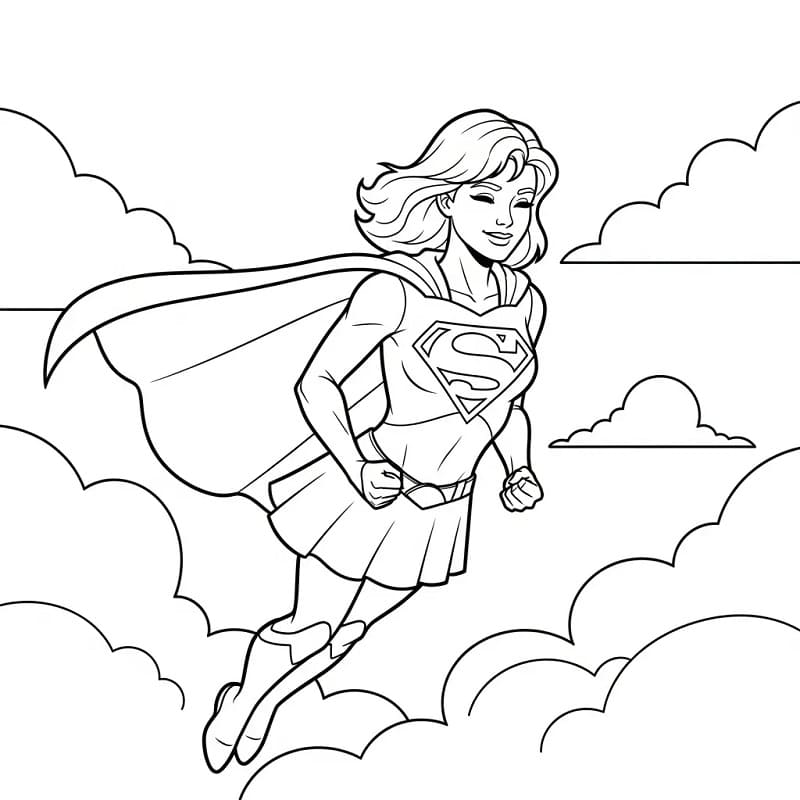 Coloriage Supergirl très jolie