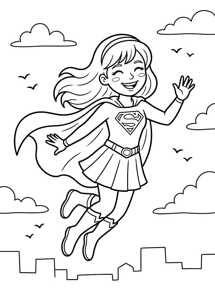 Coloriage Supergirl très mignonne
