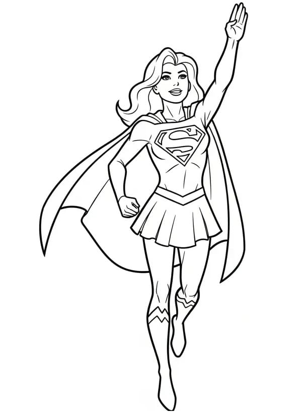 Coloriage Supergirl volante