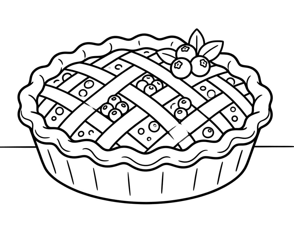 Coloriage Tarte aux myrtilles