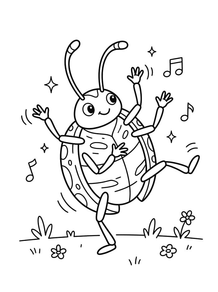 Coloriage Un adorable scarabée