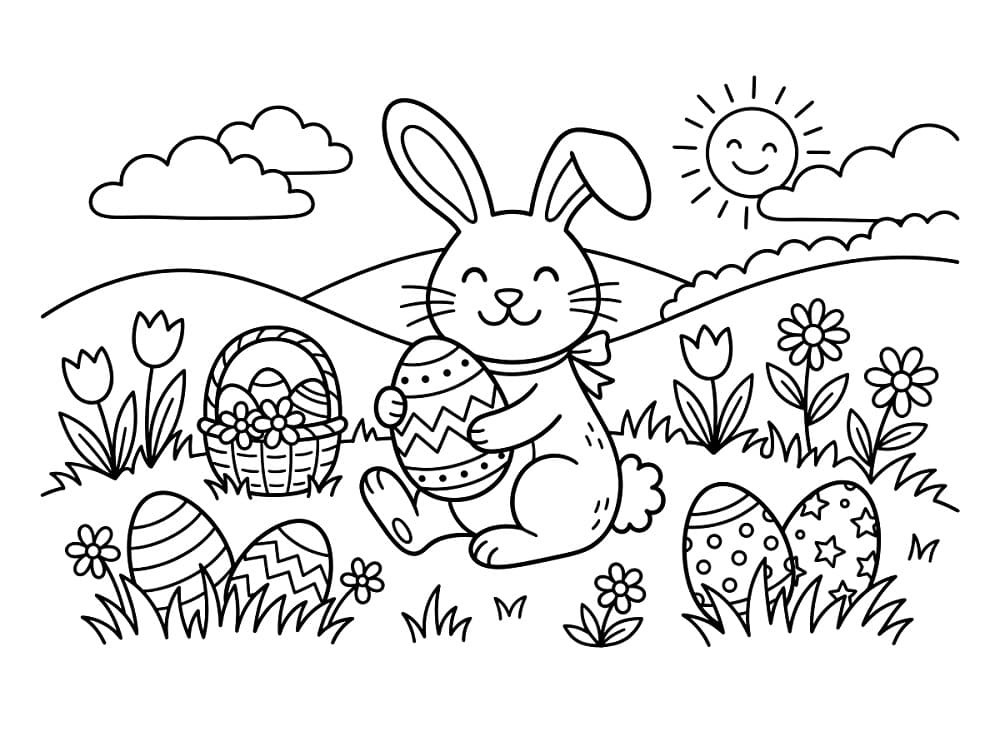 Coloriage Un adorable week-end de Pâques