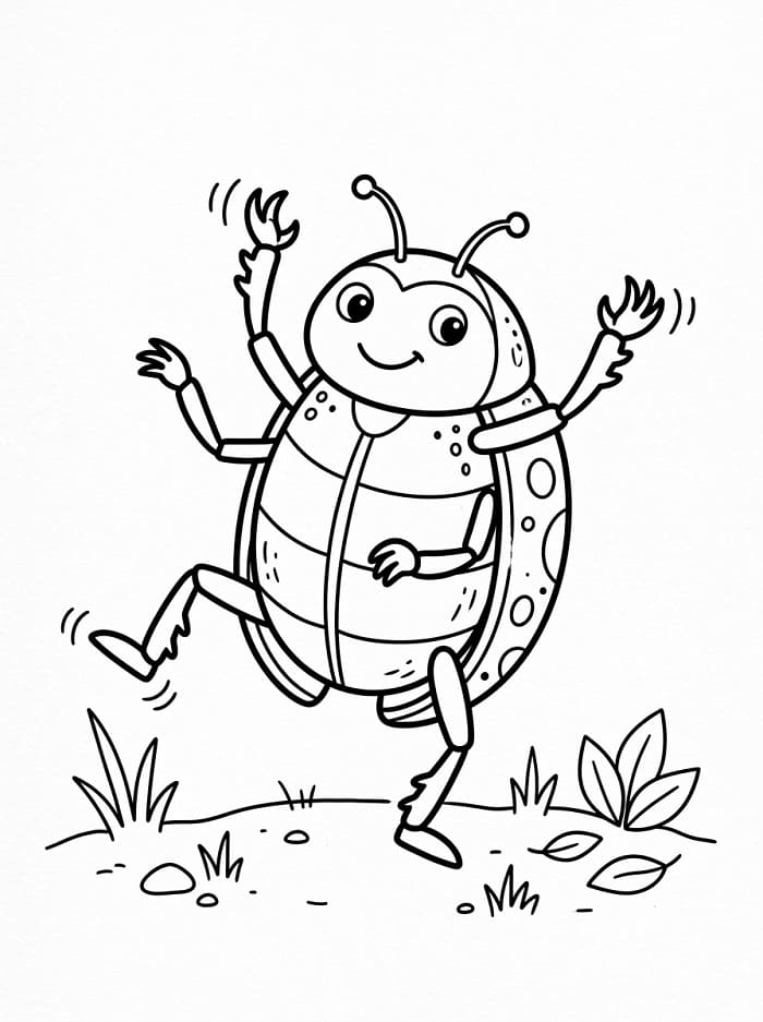 Coloriage Un scarabée mignon