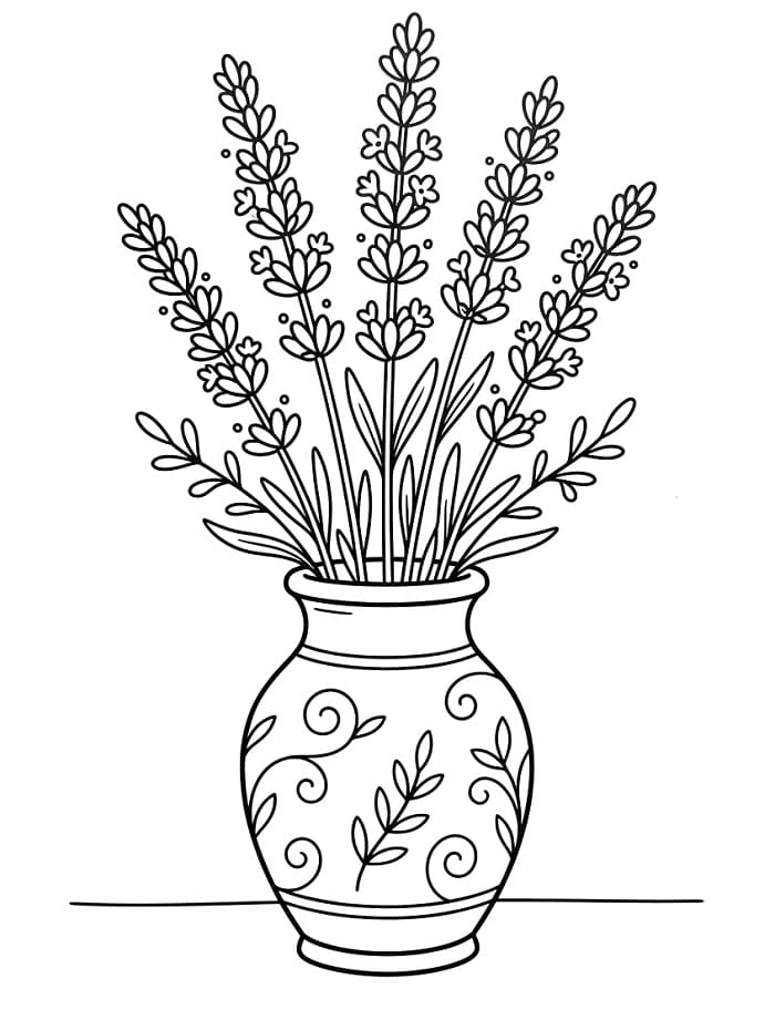 Coloriage Un vase lavande