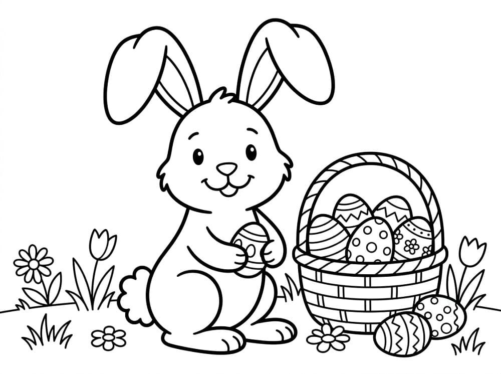 Coloriage Une adorable journée de Pâques