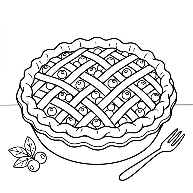 Coloriage Une tarte aux myrtilles