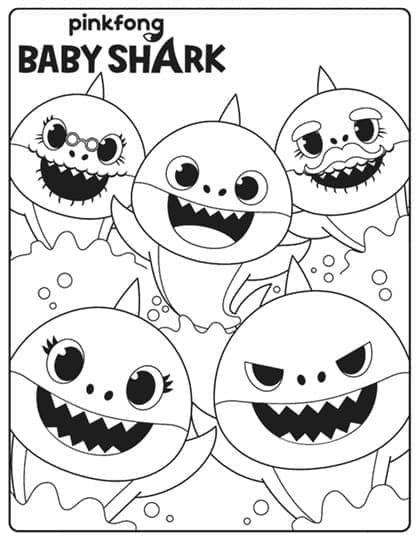 Coloriage Baby Shark 4