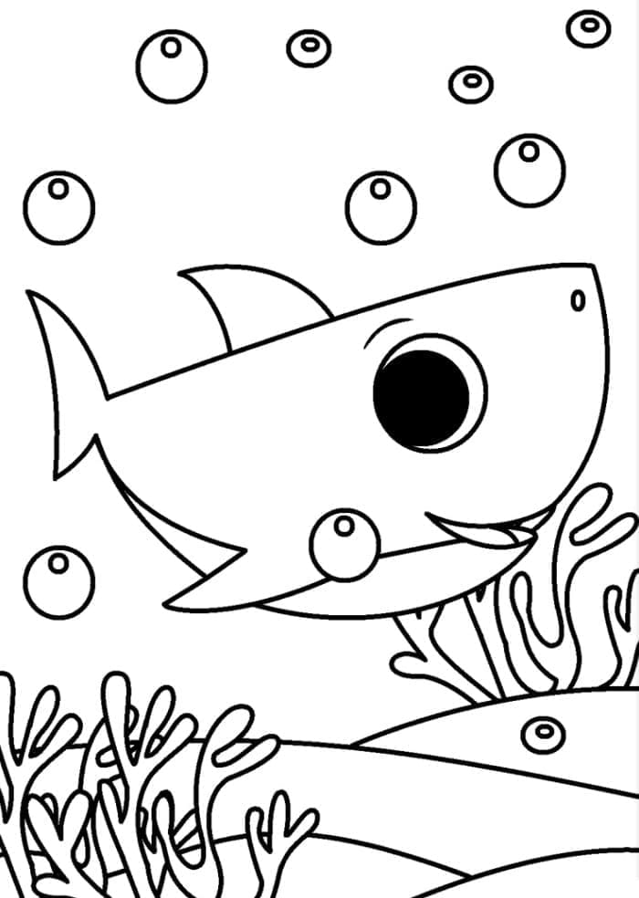 Coloriage Baby Shark Imprimable Gratuit Pour les Enfants