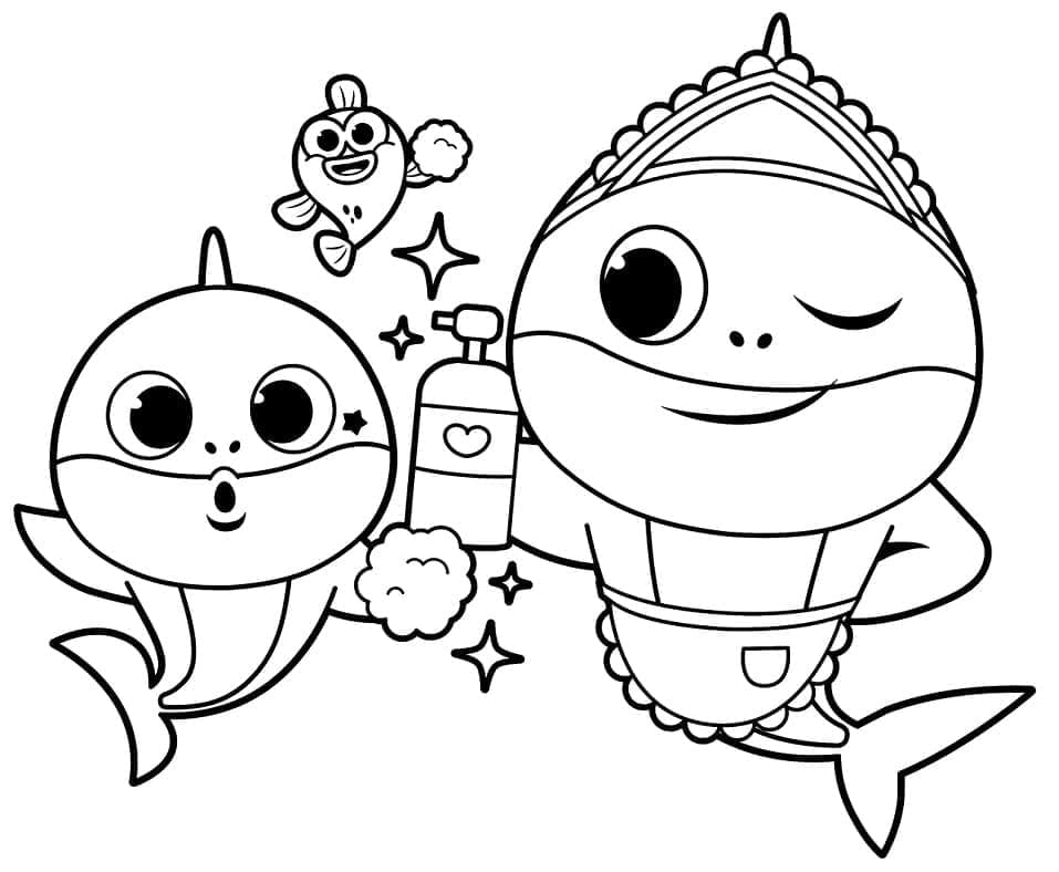 Coloriage Baby Shark Pour les Enfants de 1 An