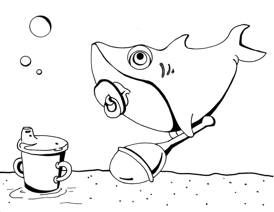 Coloriage Baby Shark Pour les Enfants de 2 Ans