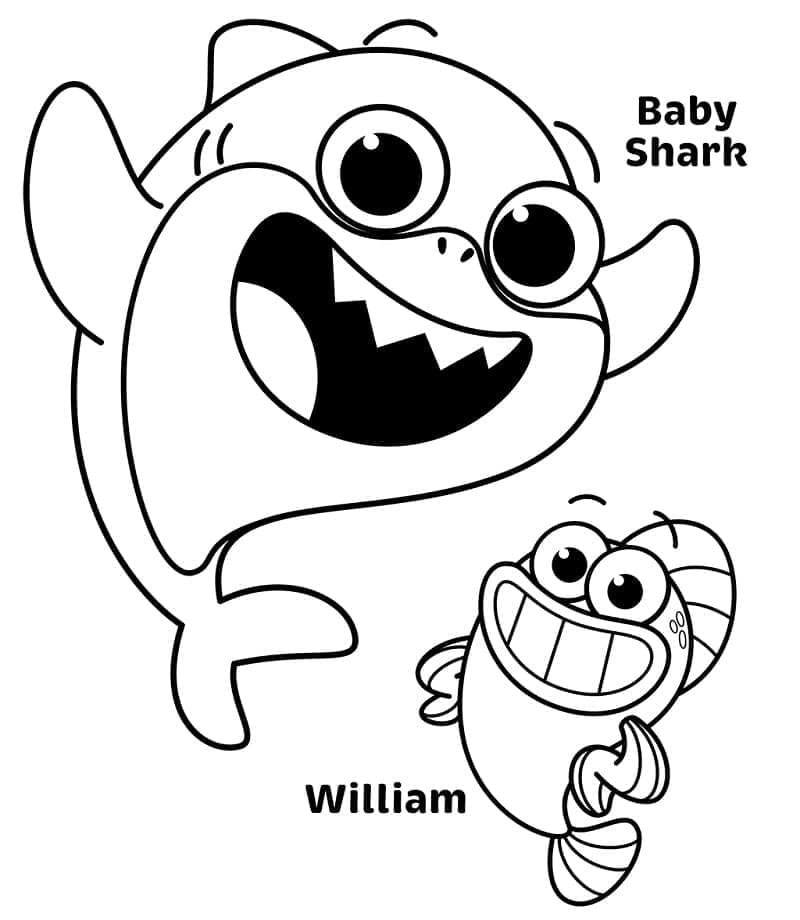 Coloriage Baby Shark Pour les Enfants de 3 Ans