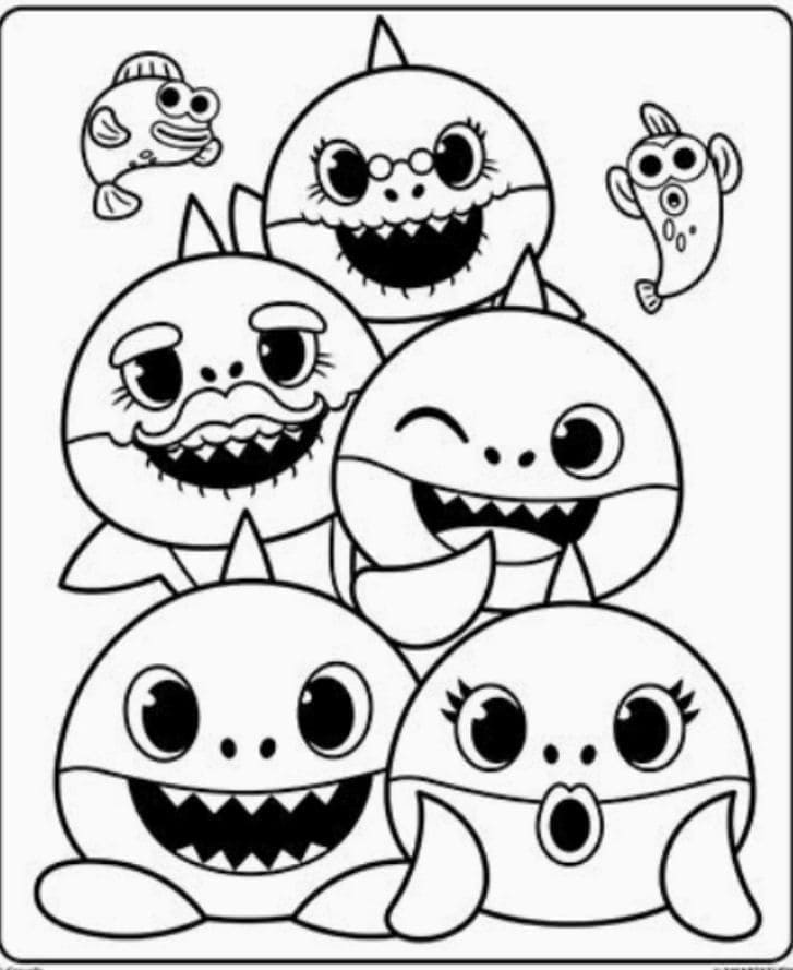 Coloriage Baby Shark Pour les Enfants de 5 Ans