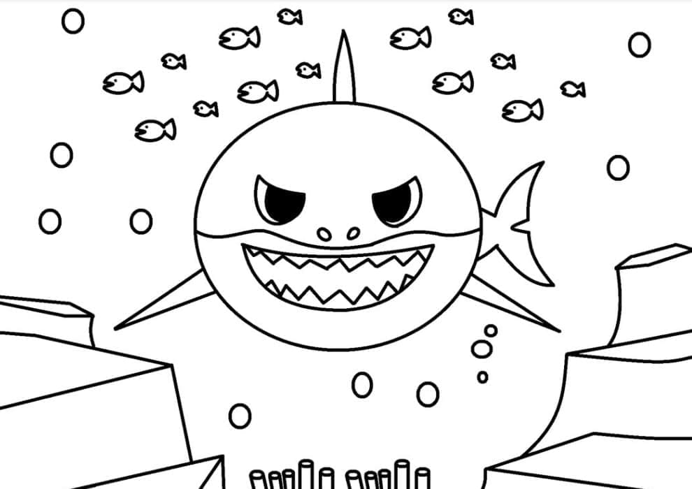 Coloriage Baby Shark Pour les Enfants de 6 Ans