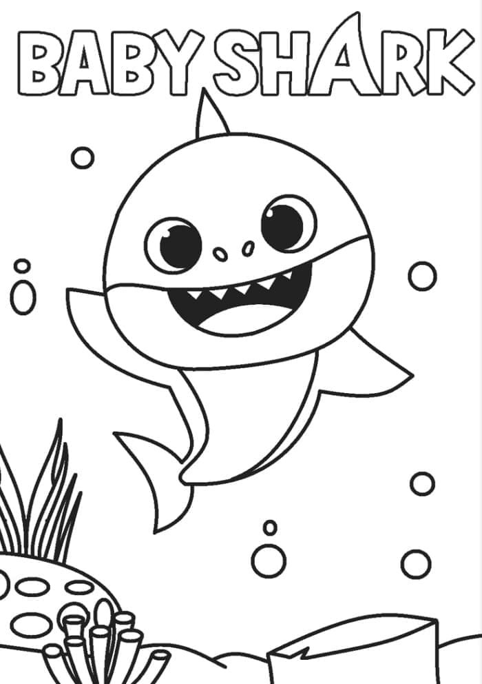 Coloriage Bébé requin amical