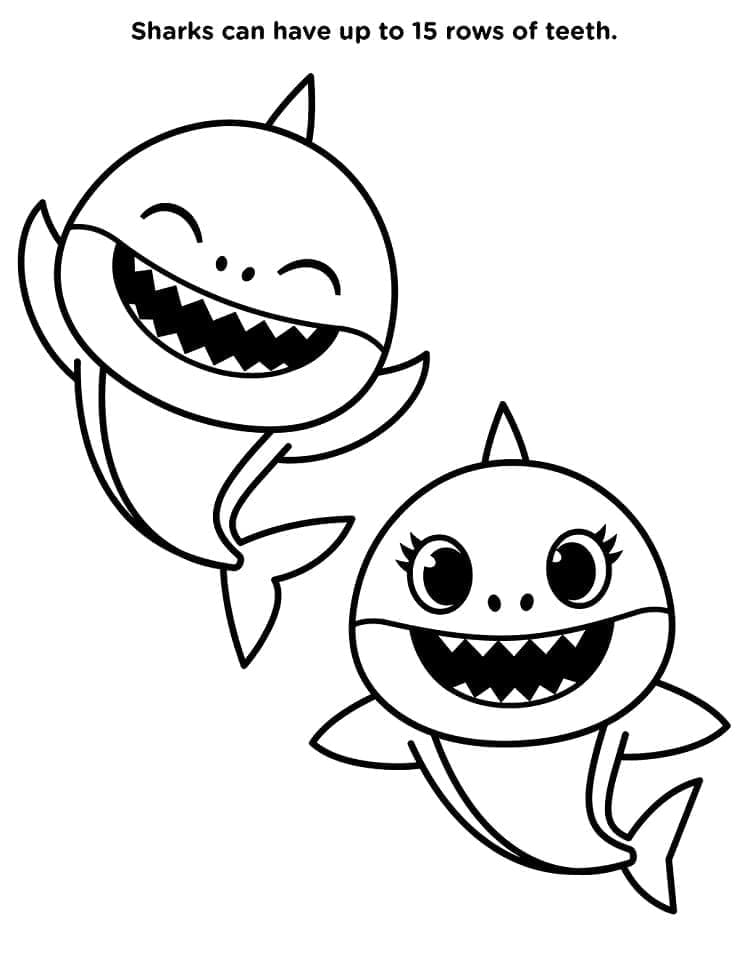 Coloriage Bébé requin de dessin animé