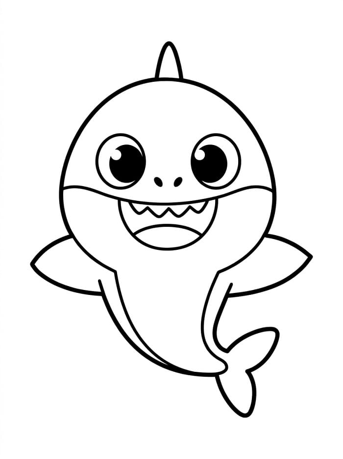 Coloriage Bébé requin mignon