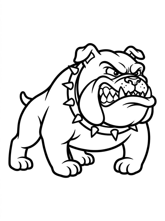 Coloriage Bouledogue effrayant